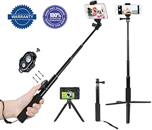 Selfie Stick,Bluetooth Wireless Selfie Stick Phone Selfie Stick with Monopod Extendable iPhone Tripod for iPhone X,7 Plus,6 Plus,Samsung,other Android Phones,Digital Cameras and GoPro