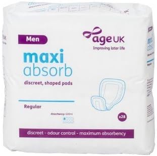 ***Bulk saving*** Age UK MADP021 Maxi Absorb Discreet Shaped Regular size for Men Pack of 168 Incontinence aid