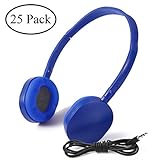 Wholesale Bulk Headphone Earphone Earbud - Kaysent(KHP0-25DBlue) 25 Pack Wholesale Dark Blue Headphone for School, Classroom, Airplane, Hospiital, Students,Kids and Adults