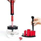 Makeup Brush Cleaner and Dryer Machine Kit - Ewa Professional Portable Electric Automatic 360 Rotating Device With 8 Tools Suitable For All Cosmetic Brushes - Cleaning In Seconds