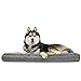 Furhaven Memory Foam Dog Bed for Large Dogs w/ Removable Washable Cover, For Dogs Up to 95 lbs - Ultra Plush Faux Fur & Suede Mattress - Gray, Jumbo/XL