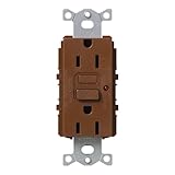 Lutron SCR-15-GFTR-SI Satin Colors 15A GFTR Electrical Socket Receptacle, Sienna
