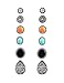 Sundear 6 Pairs Boho Assorted Stud Earrings Antique Round Turquoise Earring Sets Vintage Earrings for Women