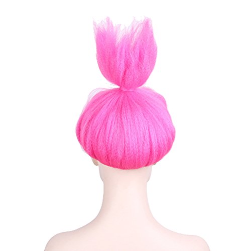 Cosplay Wigs Pink Trolls Poppy Princess Style Women Costume Hair Wig Party Head Accessories for Wig Cap (8195A) - Thumbnail 3