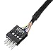 AKOAK 1 x 15cm Black USB 3.0 19 Pin Female to USB 2.0 9 Pin Male Motherboard Cable Adapter Converter