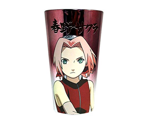 Naruto Shippuden OFFICIAL Pink Sakura Holographic PREMIUM Pint Glass, 16oz
