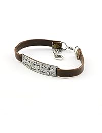 Pulsera cristiana inspiradora, joyas de piel, regalos para su cumpleaños, Biblia Verse, joyería...