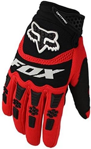 Crazystone's FOX Motorcycle, Motocross, Bikes Full Finger Gloves (M Width-9cm(3.54 ins), Red)