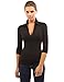 PattyBoutik Women V Neck Long Sleeve Polo Shirt (Black Large)