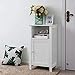 VASAGLE Bathroom Floor Storage Cabinet with Single Door Adjustable Shelf White UBBC45WT