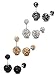 Jstyle 4 Pairs Stainless Steel Cubic Zirconia Stud Earrings for Women Pierced Double Sided Crystal Ball