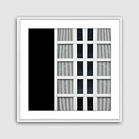 Framed Canvas Wall Art Geometric Building Canvas Prints Home Artwork Decoration for Living Room,Bedroom - 16x16 inches