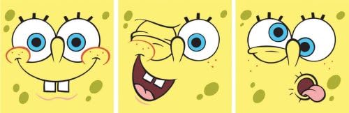 Leisurebrands Decofun, Spongebob Art Squares, Self Adhesive Stickers, Set of 3