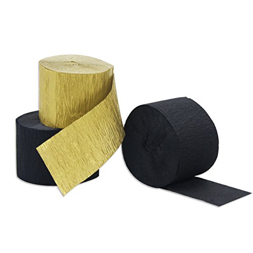 image for Coceca 12 Rolls Crepe Paper Streamers, 2 Colors, for Various Birthday 