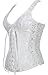 Imilan Women Sexy Boned Lace up Corsets and Strap Bustiers Top (FBA)(L,White)