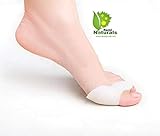 Rami Naturals Gel Toe Separators- Bonus Beauty Recipes - Bunion Spacers Straightener Corrector (White)