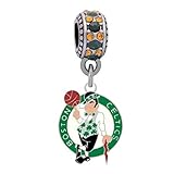 Boston Celtics Logo Charm Fits Most bracelet Lines Including Pandora, Chamilia, Troll, Biagi, Zable, Kera, Personality, Reflections, Silverado and More