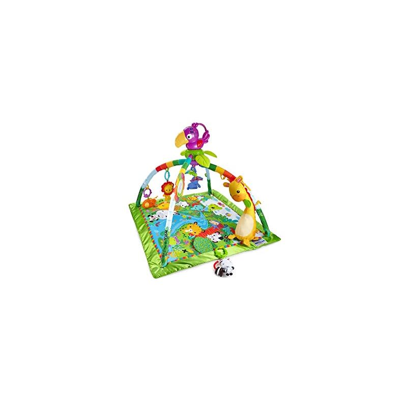 Fisher-Price Playmat Rainforest Music & Lights Deluxe Gym with 10+ Toys & Activites for Newborn Tummy Time Play [Amazon…