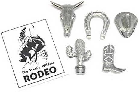 Vilmain Western Country Rodeo Cowboy Pewter Pocket Charms Tokens with Organza Gift Bag
