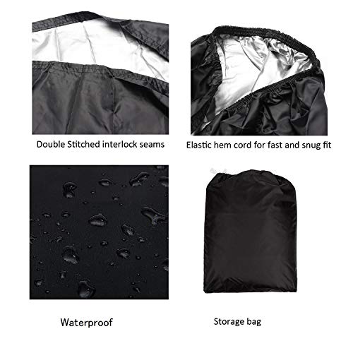 VVHOOY UTV Cover Waterproof All Weather,Heavy Duty Oxford Utility Vehicle Storage Cover for Polaris Ranger RZR Pioneer Yamaha Honda Kawasaki Mule Rhino and More (XL,114.17 x 59.06 x 74.80inch) (Black)