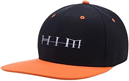 AmandaPop His infernal Logo Majesty Black Mix Orange Embroidered Logo Adjustable Hiphop Hat Baseball Cap Onesize Teenager