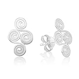 925 Sterling Silver Tribal Celtic Knots Double Spirals Ancient Symbol Tiny Post Stud Earring 14 mm