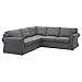 IKEA Original Ektorp Cover for sectional, 4-Seat Corner (Cover Only (Nordvalla Dark Gray)