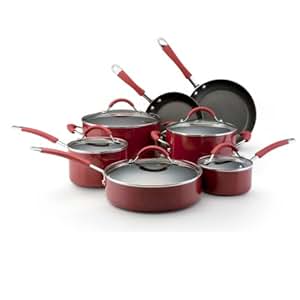 Amazon.com: KitchenAid Aluminum Nonstick 12-Piece Cookware Set, Red: Kitchen & Dining