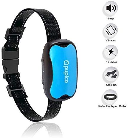 Pupico - Collar antiladridos para Entrenamiento con 7 Niveles de vibración y Sonido, Incluye 2 baterías adicionales, 3 Placas de Color