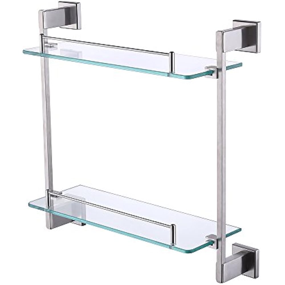 KES Bathroom Shower Caddies Glass Shelf 2 Tier Caddy Basket Stainless
