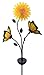 Moonrays 92537 Solar-Powered Butterfly & Sunflower Garden White LED Stake Light