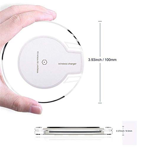 LQT Ltd New Ultra-Thin Crystal K9 Wireless Charger for iPhone X Mobile Phone Qi Fast Charge Wireless Charging Base Transmitter Round - Thumbnail 3