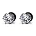 Ruifan Black Plated 316L Surgical Steel Single Flare Prong Set Clear CZ Ear Stretcher Expander Plugs Piercing Gauge with O-Ring 0G(8mm)- Sold As a Pair