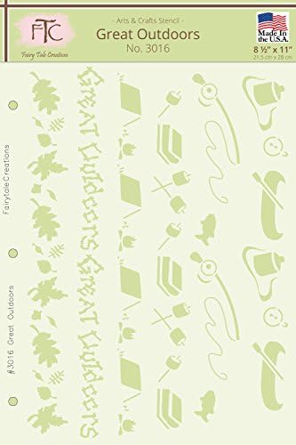 Fairytale CreationsGreat Outdoors Stencil, 8-1/2" L x 11" H