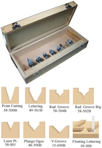 Infinity Tools 00-007, 8-Piece Sign Making Router Bit Set