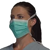 Protect U Guard Tie-On Mask - Green - 2 Boxes of 50 Masks