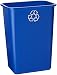 United Solutions EcoSense WB0069 Blue Plastic 41 Quart Recycling Indoor Wastebastket-10.25 Gallon EcoSense Blue Recycling Trash/Refuse Can in Blue