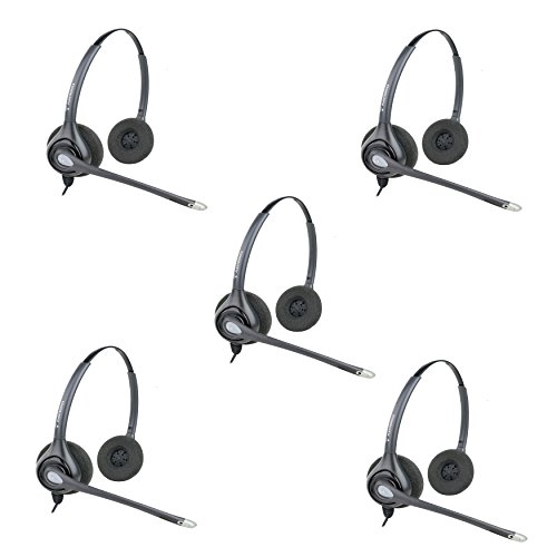 Plantronics HW261n Binaural Wired Office Headset- 5 Pack (Renewed)