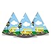 Wheels on the BUS Birthday Party Decorations. Includes Wheels on the Bus Party Hats, Wheels on the BUS Centerpieces, Happy Birthday Banner, Hanging Decorations & Wheels on the BUS Cupcake Toppers