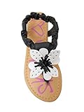 CELINE-21 Little Girls Thong Flat Sandals with Flower