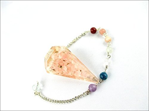 Jet Exquisite Rose Quartz Orgone Pendulum 2 inch Jet International Crystal Therapy Healing Power Peace Prosperity Divine Gemstone