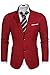 Coofandy Men's Casual Dress Suit Slim Fit Stylish Blazer Coats Jackets, Size Large, Red