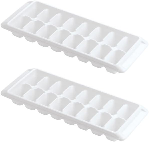 Kitch Ice Tray Easy Release White Ice Cube Trays, 16 Cube (Pack of 2): Kitchen & Dining