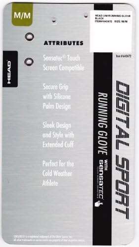 HEAD Digital Sport Running Gloves with Sensatec "Touch Screen Compatible"