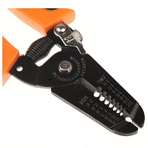 Precision Wire Stripper, Boenfu 7.0 inch Wire Cutting Pliers Nippers Repair Tool with Build-in Wire Cutter and Looping Holes Crimping Pliers for 10-22 AWG Stranded Wire Cutting