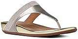 FitFlop Women's Banda Micro Crystal Toe Post Flip Flop, Pale Gold, 7 M US