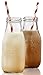 Circleware Country “Dairy” Glass Milk Bottles, 6 , Set of 6, 10.5 Ounce