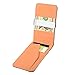 Zodaca Horizontal Genuine Leather Money Clip Wallet, Black/Orange