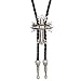Men's Cross Cowboy Antique Western Bolo Tie Stainless Steel Necktie (Silver)