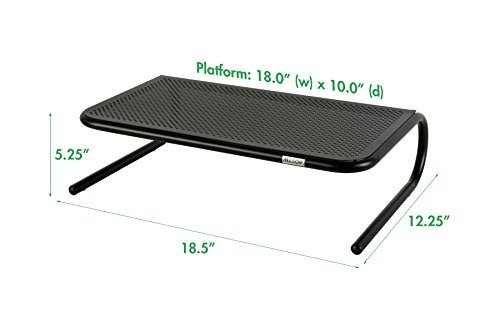 Metal Art Monitor Stand, 18 1/2 x 12 1/4 x 5 1/4, Black